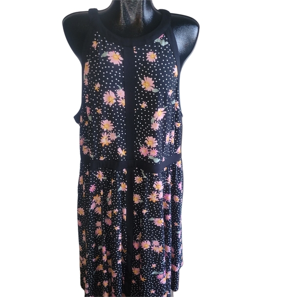 Torrid Black Floral Sleeveless Halter Dress 3 - Picture 1 of 7